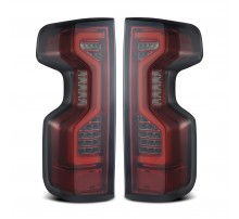 Задние фонари Chevrolet Silverado 1500 19-24 / Silverado 2500HD/3500HD 20-24 светодиодные с красным поворотником серия PRO Red Smoke