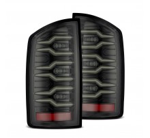 Задние фонари Dodge Ram 1500 02-06, Ram 2500/3500 03-06 серия LUXX светодиодные с желтым поворотником цвет Alpha-Black