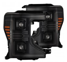Фары Ford F250 F350 F450 Super Duty 20-22 светодиодные серия LUXX MKII цвет Alpha-Black