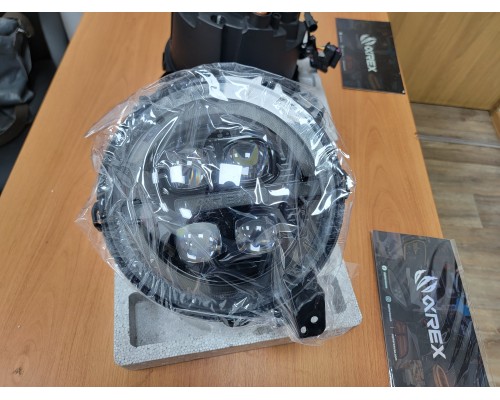 Фары Jeep Wrangler JL 2018-2025 и Jeep Gladiator JT 2019-2025 светодиодные серия NOVA цвет Alpha-black