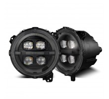 Фары Jeep Wrangler JL 18-25 и Jeep Gladiator JT 19-25 светодиодные серия NOVA цвет Alpha-black