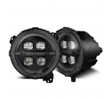 Фары Jeep Wrangler JL 18-25 и Jeep Gladiator JT 19-25 светодиодные серия NOVA цвет Alpha-black