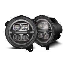 Фары Jeep Wrangler JL 18-25 и Jeep Gladiator JT 19-25 светодиодные серия NOVA цвет  Black