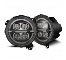 Фары Jeep Wrangler JL 18-25 и Jeep Gladiator JT 19-25 светодиодные серия NOVA цвет  Black