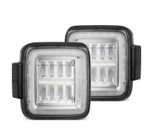 Задние фонари Jeep Wrangler JL 2018-2025 серия NOVA призматические с красным поворотником цвет Clear