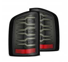 Задние фонари Chevrolet Silverado 07-13 светодиодные с желтым поворотником серия LUXX цвет Alpha-Black