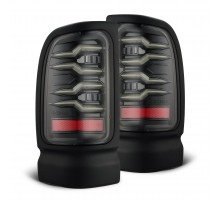 Задние фонари Dodge Ram 1500 94-01, Ram 2500/3500 94-02 серия LUXX светодиодные с желтым поворотником цвет Alpha-Black