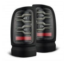 Задние фонари Dodge Ram 1500 94-01, Ram 2500/3500 94-02 серия LUXX светодиодные с желтым поворотником цвет Alpha-Black
