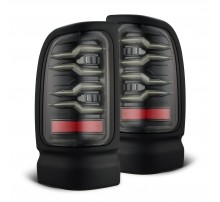 Задние фонари Dodge Ram 1500 94-01, Ram 2500/3500 94-02 серия LUXX светодиодные с желтым поворотником цвет Alpha-Black