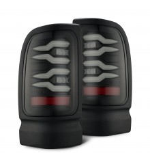 Задние фонари Dodge Ram 1500 94-01, Ram 2500/3500 94-02 серия LUXX светодиодные с желтым поворотником цвет Black