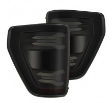 Задние фонари Ford F150 24-26 светодиодные (под датчики BLIS) с желтым поворотником серии LUXX цвет Black