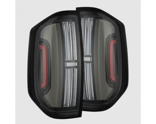 Задние фонари Toyota Tundra 2014-2021 с желтым поворотником серии NOVA цвет Alpha-Black Задние фонари Toyota Tundra 2014-2021 с желтым поворотником серии NOVA цвет Alpha-Black