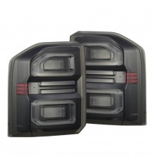 Задние фонари Toyota Land Cruiser LC250 24-26  светодиодные с желтым поворотником серии NOVA Prismatic цвет Black Smoke