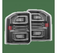 Задние фонари Toyota Land Cruiser LC250 24-26  светодиодные с желтым поворотником серии NOVA Prismatic цвет Black Clear