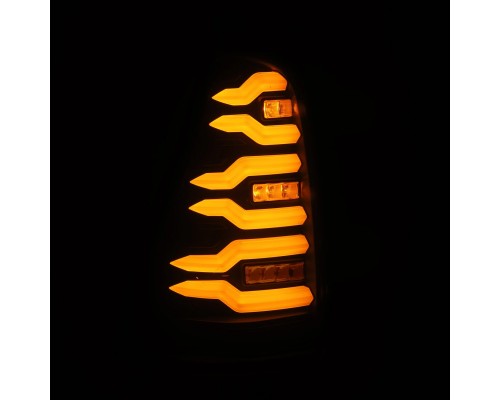 Задние фонари Toyota 4Runner 2003-2009 светодиодные с желтым поворотником серии LUXX цвет Black 