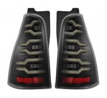 Задние фонари Toyota 4Runner 2003-2009 светодиодные с желтым поворотником серии LUXX цвет Alpha-Black 