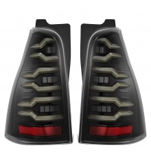 Задние фонари Toyota 4Runner 2003-2009 светодиодные с желтым поворотником серии LUXX цвет Alpha-Black 