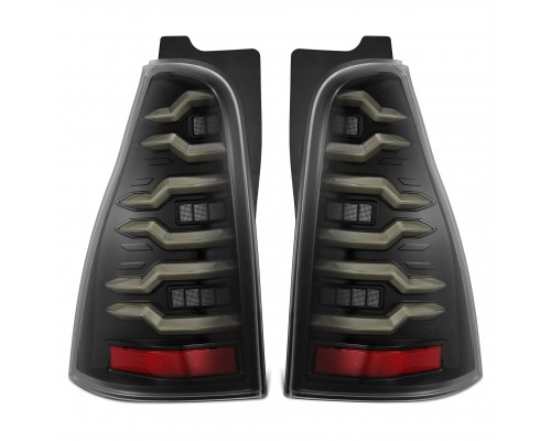 Задние фонари Toyota 4Runner 2003-2009 светодиодные с желтым поворотником серии LUXX цвет Alpha-Black 