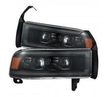 Фары Dodge Ram 1994-2002 светодиодные серии LUXX цвет Alpha-Black