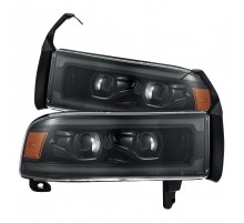 Фары Dodge Ram 1994-2002 светодиодные серии LUXX цвет Alpha-Black