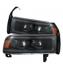 Фары Dodge Ram 1994-2002 светодиодные серии LUXX цвет Alpha-Black
