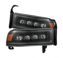 Фары Dodge Ram 1994-2002 светодиодные серии NOVA цвет Alpha-Black