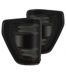 Задние фонари Ford F150 21-23 светодиодные (под датчики BLIS) с желтым поворотником серии LUXX цвет Black