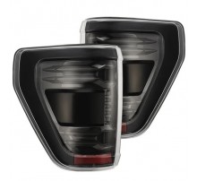 Задние фонари Ford F150 21-23 светодиодные (под датчики BLIS) с желтым поворотником серии LUXX цвет Alpha-Black