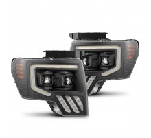 Фары Ford F150 09-14 линзованные галогенные серии MKII PRO цвет Black