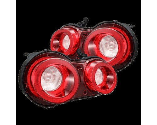 Задние фонари Nissan GT-R 2009-2025 с желтым поворотником серия NOVA цвет Red Clear