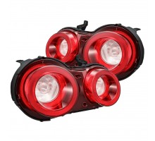 Задние фонари Nissan GT-R 2009-2025 с желтым поворотником серия NOVA цвет Red Clear