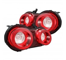 Задние фонари Nissan GT-R 2009-2025 с желтым поворотником серия NOVA цвет Red Clear