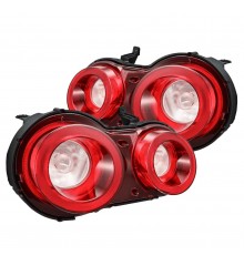 Задние фонари Nissan GT-R 2009-2025 с желтым поворотником серия NOVA цвет Red Clear