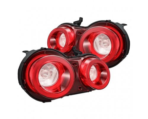 Задние фонари Nissan GT-R 2009-2025 с желтым поворотником серия NOVA цвет Red Clear