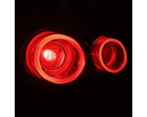 Задние фонари Nissan GT-R 2009-2025 с желтым поворотником серия NOVA цвет Red Smoke