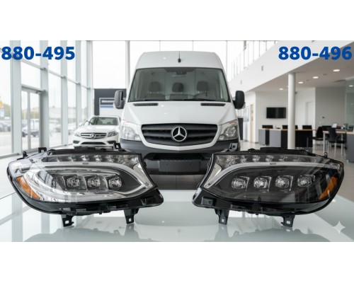 Фары Mercedes Sprinter 2019-2025 светодиодные серии NOVA цвет Black 
