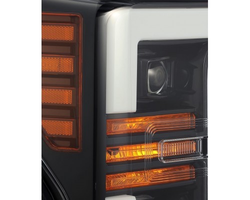 Ford F250 F350 F450 F550 Super Duty линзованные галогенные фары 2017-2019 серия PRO цвет Jet Black Ford F250 F350 F450 F550 Super Duty линзованные галогенные фары 2017-2019 серия PRO цвет Jet Black