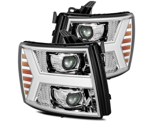 Фары Chevrolet Silverado линзованные галогенные 2007-2013 серия PRO цвет Chrome Фары Chevrolet Silverado линзованные галогенные 2007-2013 серия PRO цвет Chrome