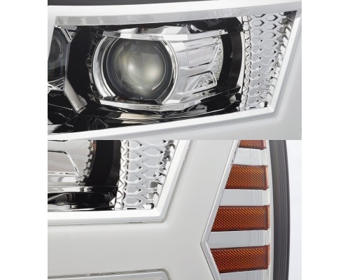 Фары Chevrolet Silverado линзованные галогенные 2007-2013 серия PRO цвет Chrome Фары Chevrolet Silverado линзованные галогенные 2007-2013 серия PRO цвет Chrome