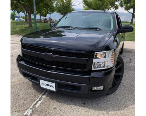 Фары Chevrolet Silverado линзованные галогенные 2007-2013 серия PRO цвет Chrome Фары Chevrolet Silverado линзованные галогенные 2007-2013 серия PRO цвет Chrome