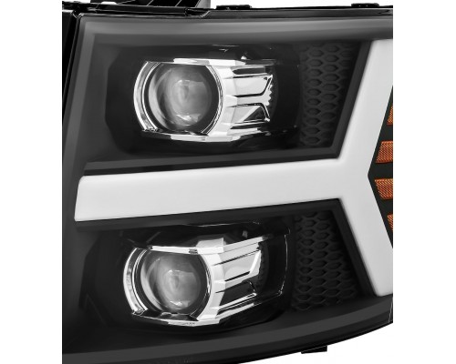 Фары Chevrolet Silverado линзованные галогенные 2007-2013 серия PRO цвет Black Фары Chevrolet Silverado линзованные галогенные 2007-2013 серия PRO цвет Black