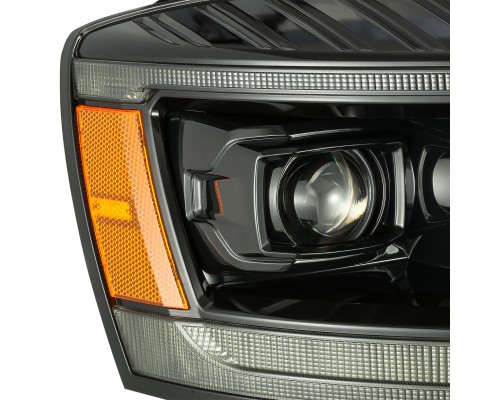 Фары Dodge Ram 06-09 линзованные галогенные PRO-серия цвет Alpha-Black Фары Dodge Ram 06-09 линзованные галогенные PRO-серия цвет Alpha-Black