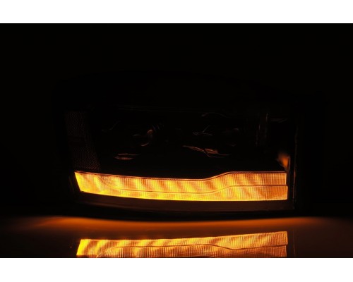 Фары Dodge Ram 06-09 линзованные галогенные PRO-серия цвет Alpha-Black Фары Dodge Ram 06-09 линзованные галогенные PRO-серия цвет Alpha-Black