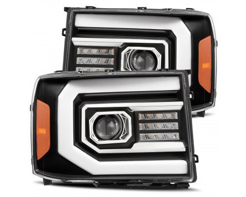 Фары GMC Sierra 2007-2013 светодиодные серии LUXX цвет Jet Black Фары GMC Sierra 2007-2013 светодиодные серии LUXX цвет Jet Black