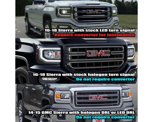 Фары GMC Sierra 2014-2018 светодиодные серии NOVA цвет Alpha-Black Фары GMC Sierra 2014-2018 светодиодные серии NOVA цвет Alpha-Black