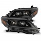 Фары Toyota Sienna 2011-2020 глагенные линзованные Alpharex PRO-серия цвет Alpha-Black